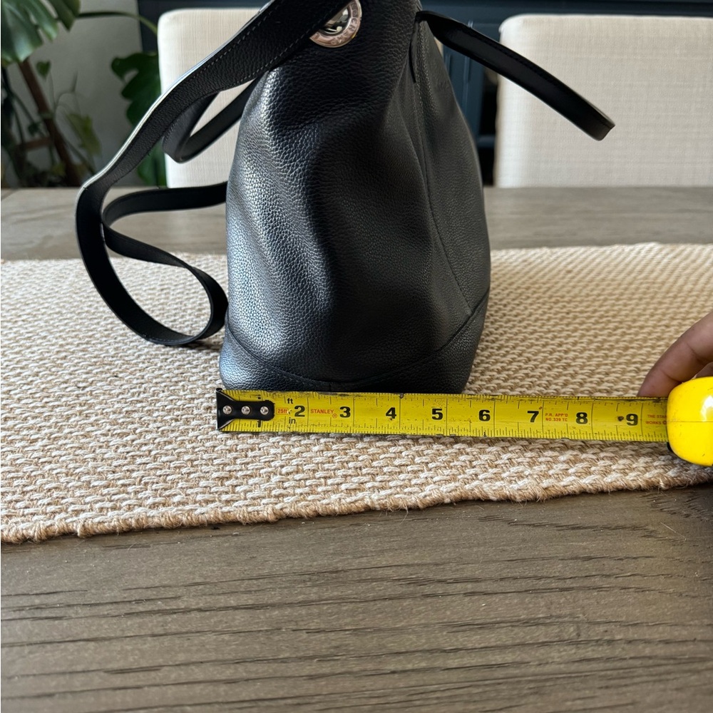 Longchamp Black Pebbled Leather Tote with Top Handles - Picture 11 of 15